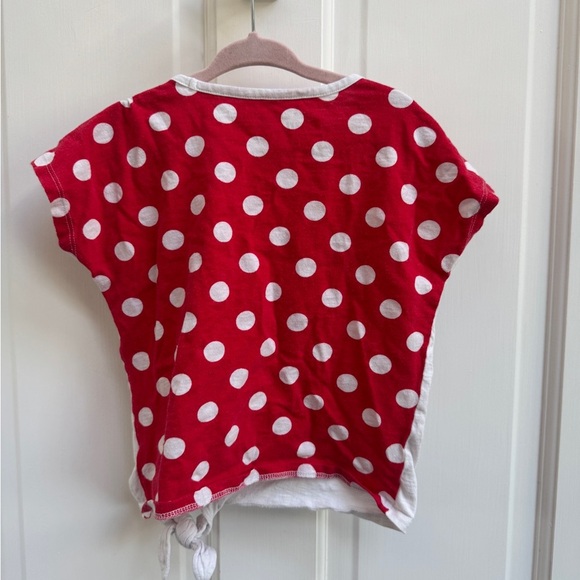 Disney Minnie Mouse 3T Girls Red and White Sequin Short Sleeve Blouse Top - Picture 6 of 6